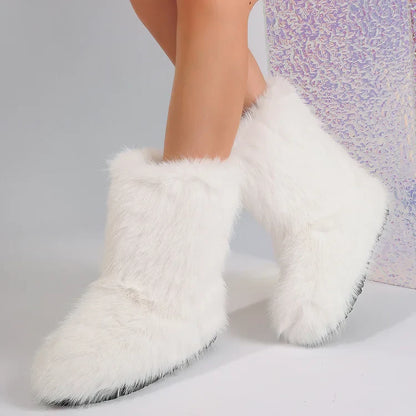 Warm Faux Fur Ankle Boots for Women