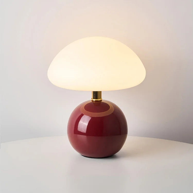 Vintage White Fungi Desk Lamp in Retro Chic Style