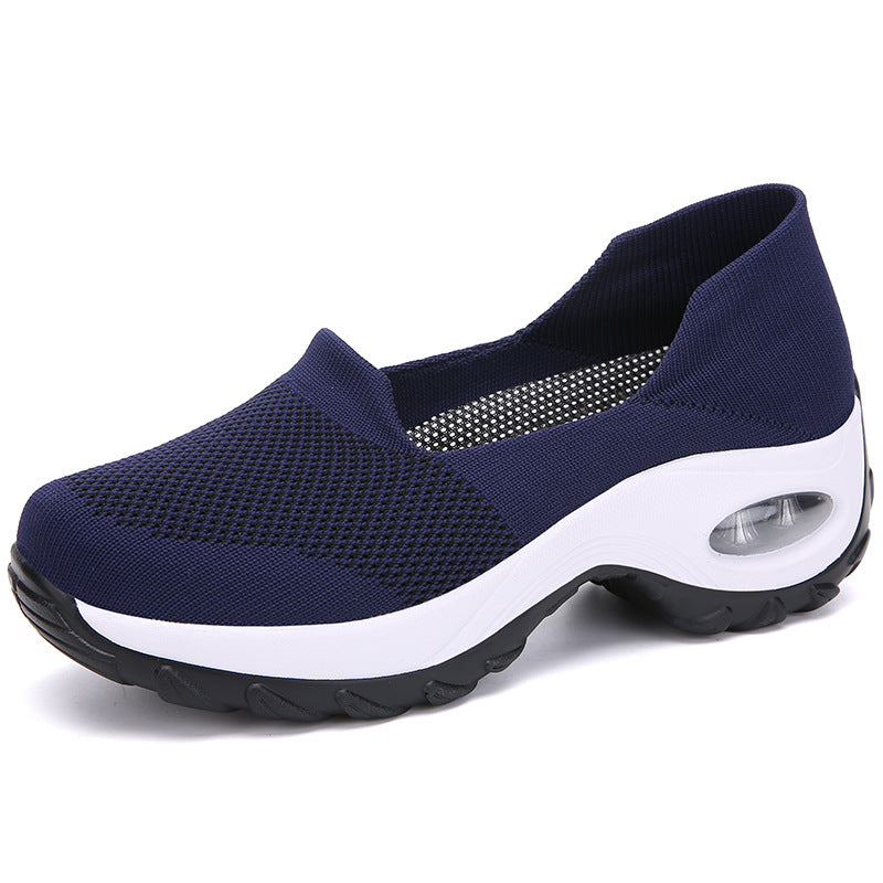 Women's Fly-Woven Fabric Athletic Low Heel Sneakers