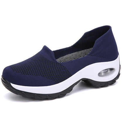 Women's Fly-Woven Fabric Athletic Low Heel Sneakers
