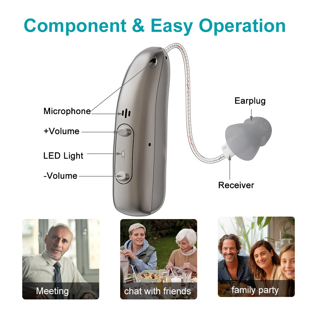 Rechargeable Behind Ear Hearing Aids, Bluetooth with App Control