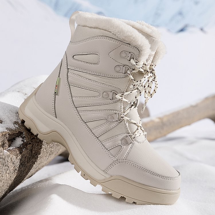 Warm Fuzzy Lace Up Ankle Boots for Women