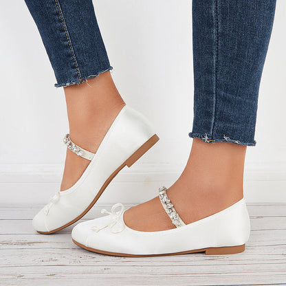 Women Mary Jane Flats Round Toe Slip on Ballet Flat Shoes