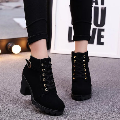 Sexy High Heel Lace-Up Ankle Boots for Women
