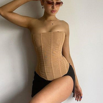 Women's Elegant Satin Corset Top