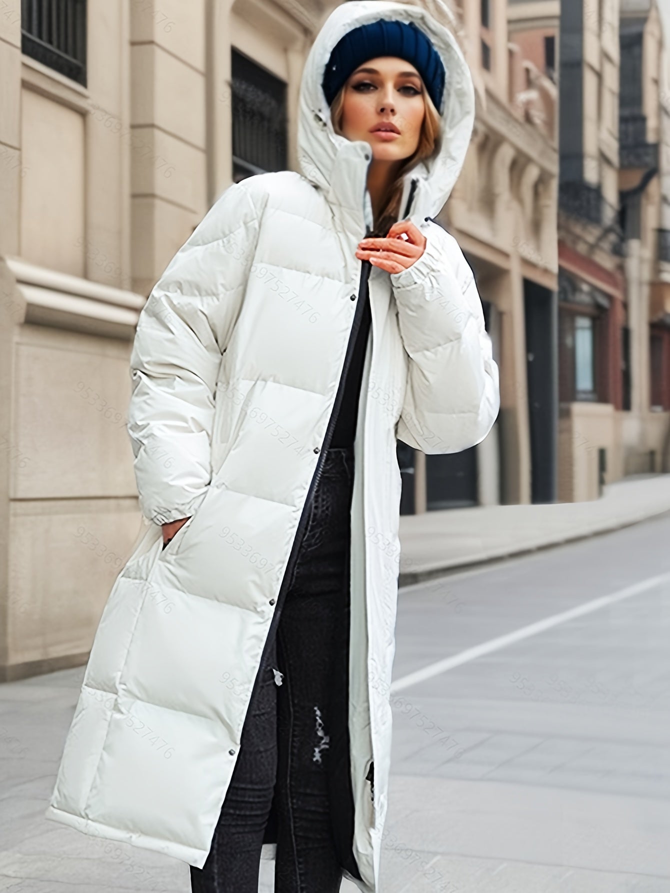 Insulated Water Resistant Ladies Puffer Jacket with Hood - OutfitLondon