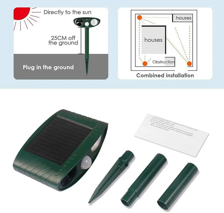 Ultrasonic Deer Repeller Solar Powered - Get Rid of Deer in 48 Hours