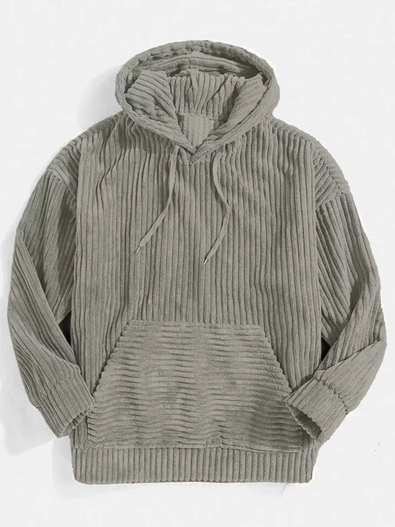 Casual Mens Corduroy Hoodie Jacket Loose Fit
