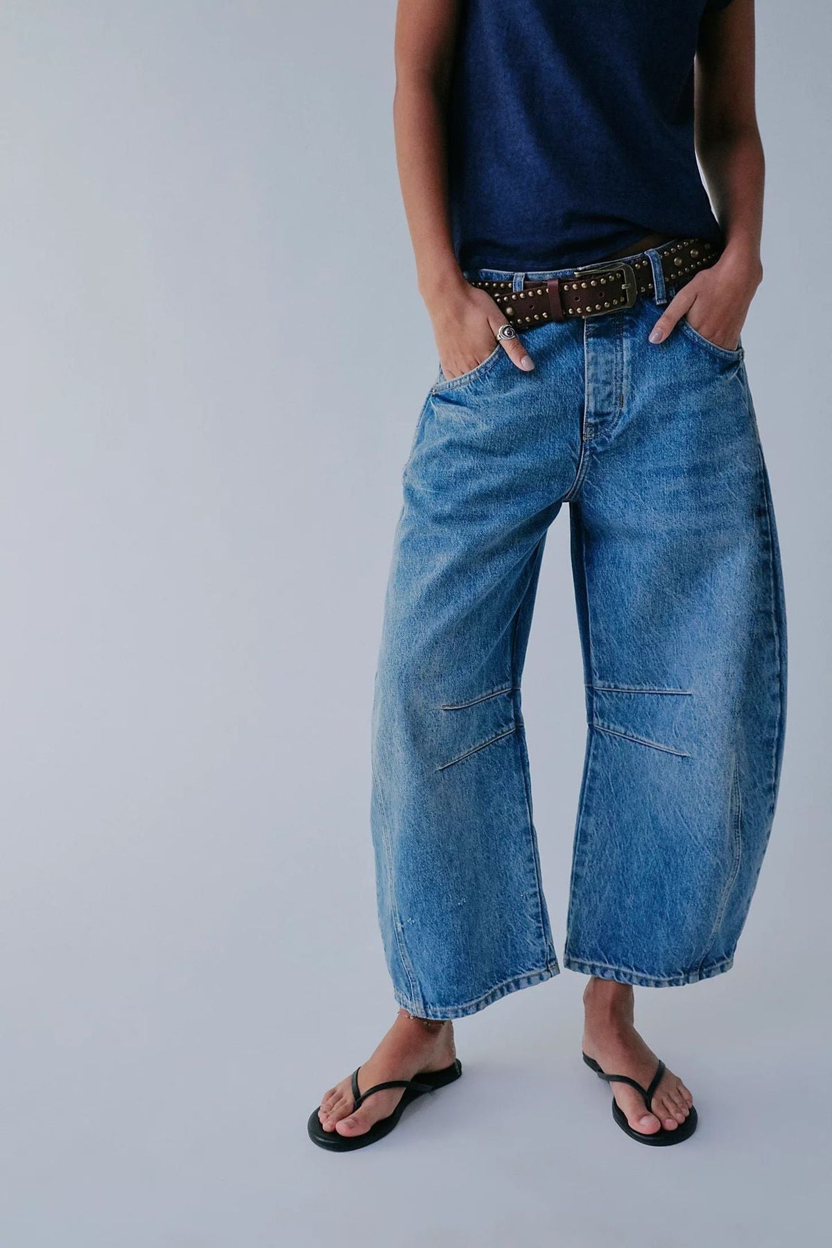 Women's Classic Mid-Rise Wide Leg Denim Jeans
