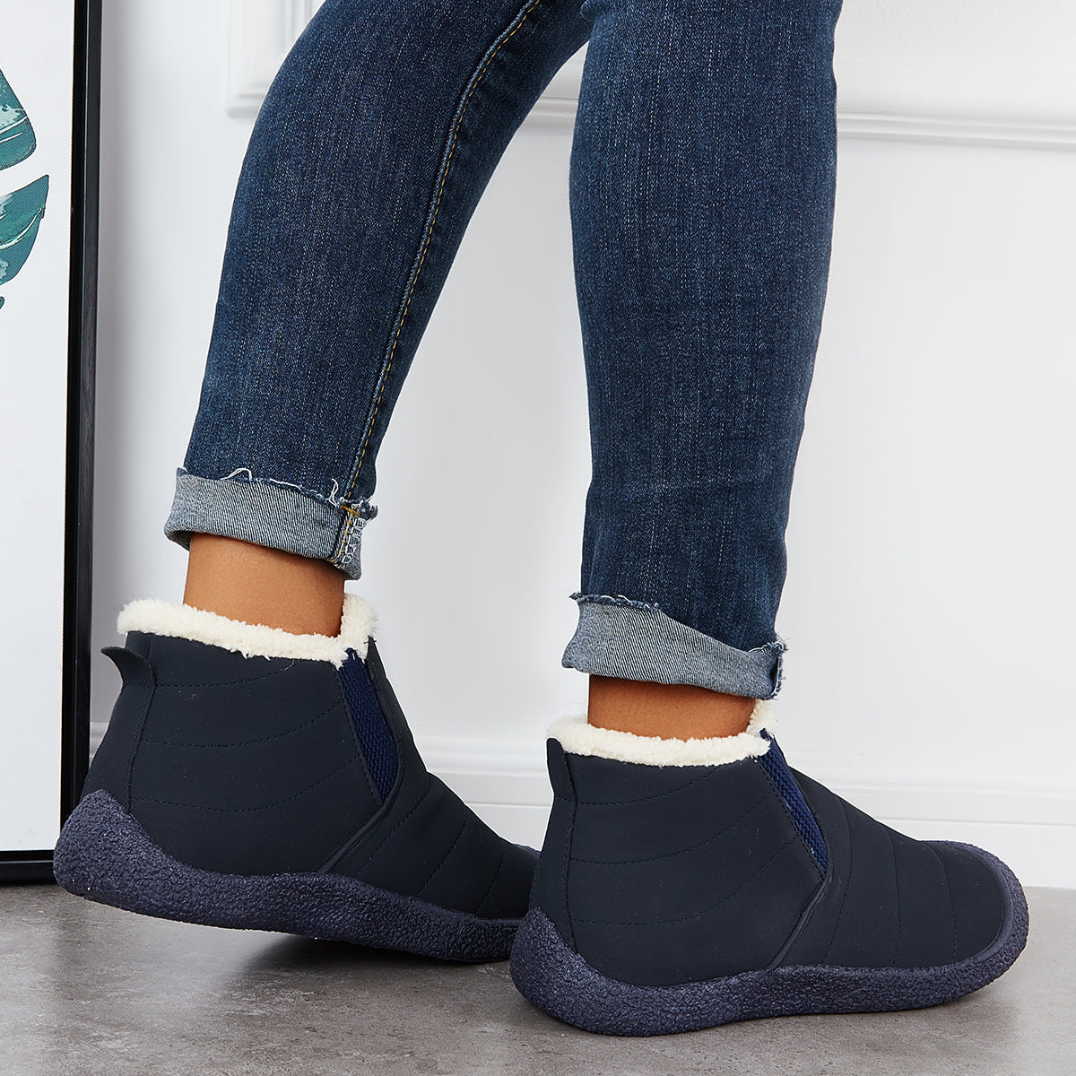Warm Winter Snow Boots Fur Lined Waterproof Ankle Boots