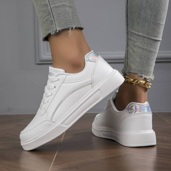 Orthopedic PU Leather Accent Sneakers