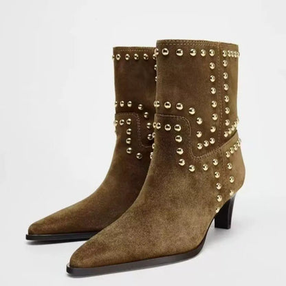 Slim Fit Block Heel Ankle Boots