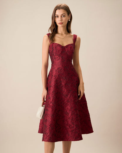 Elegant Lace Fit and Flare Wedding Guest Dress - OutfitLondon