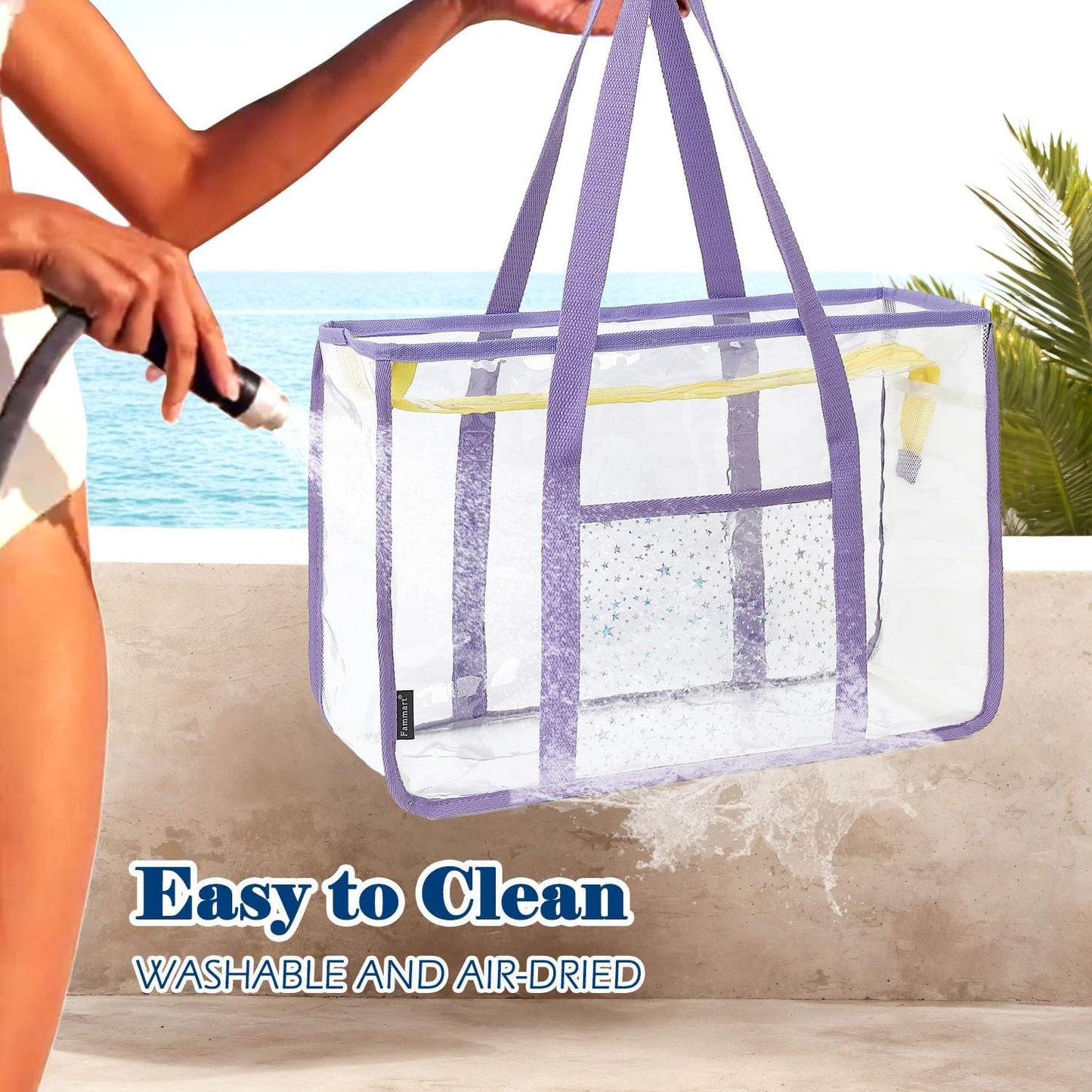 Big Clearance Mesh Beach Bag with 8 Compartments