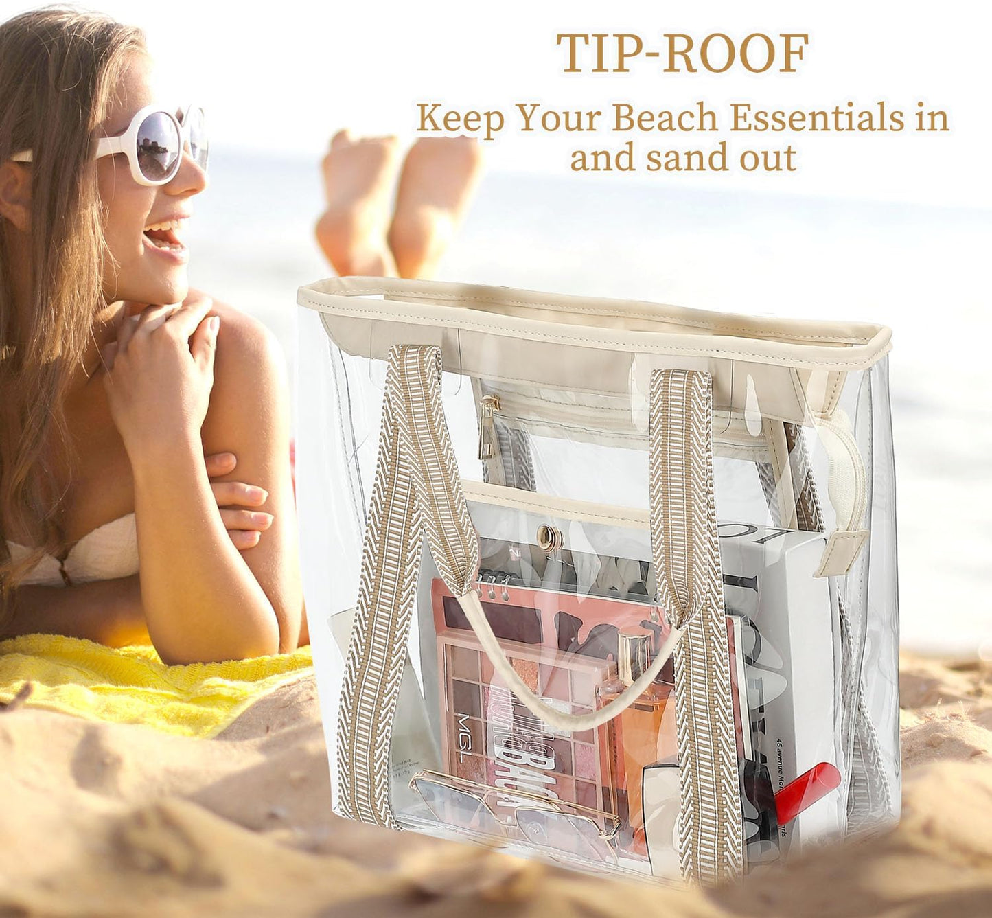 Big Clearance Mesh Beach Bag with 8 Compartments