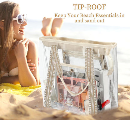 Big Clearance Mesh Beach Bag with 8 Compartments
