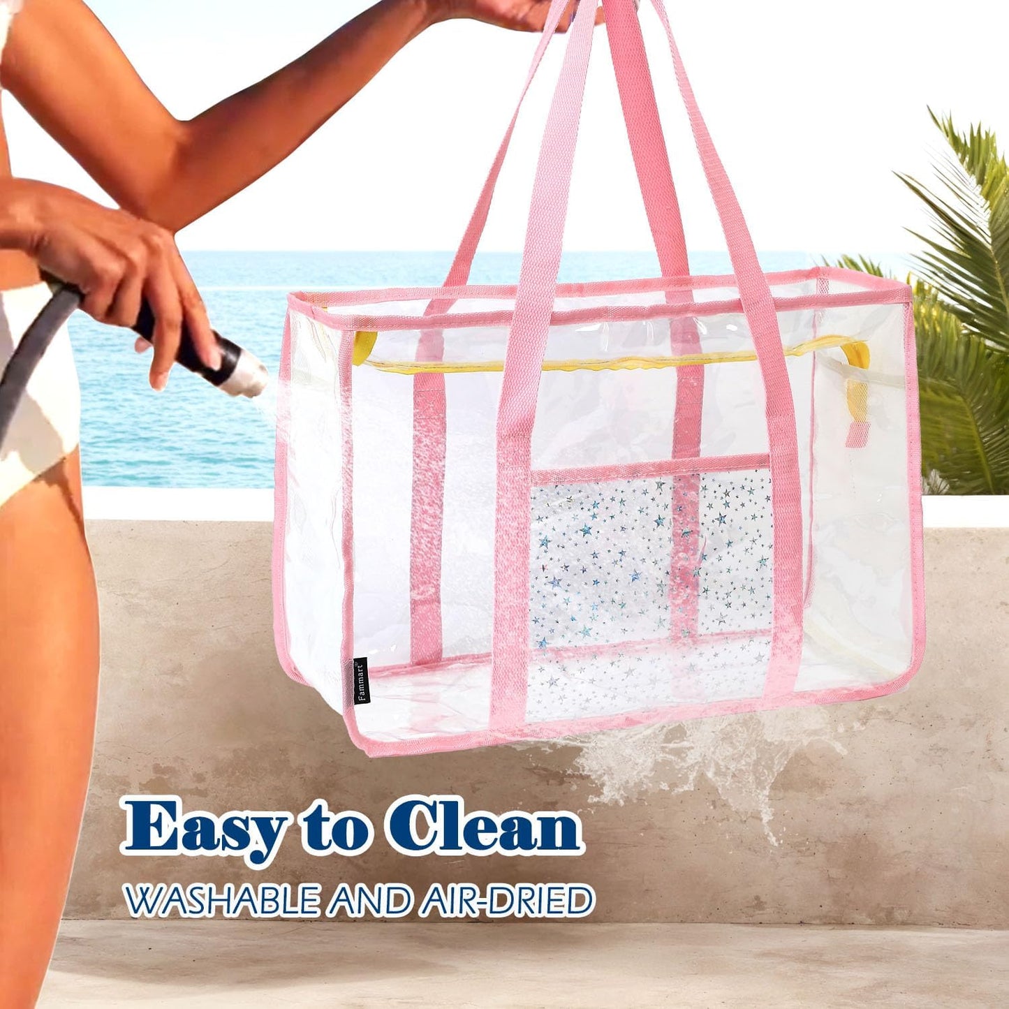 Big Clearance Mesh Beach Bag with 8 Compartments