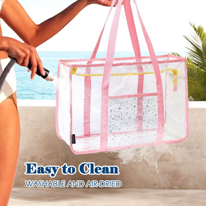 Big Clearance Mesh Beach Bag with 8 Compartments