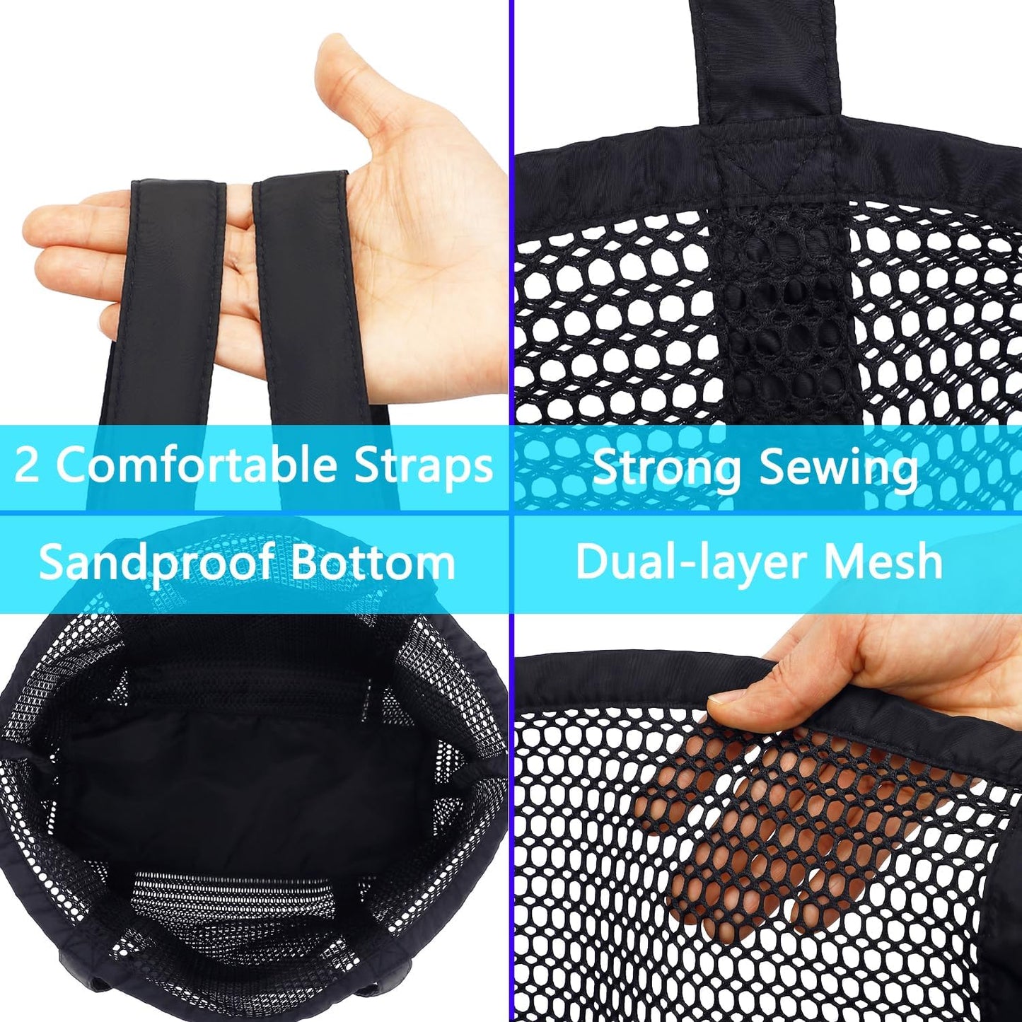 Big Clearance Mesh Beach Bag with 8 Compartments