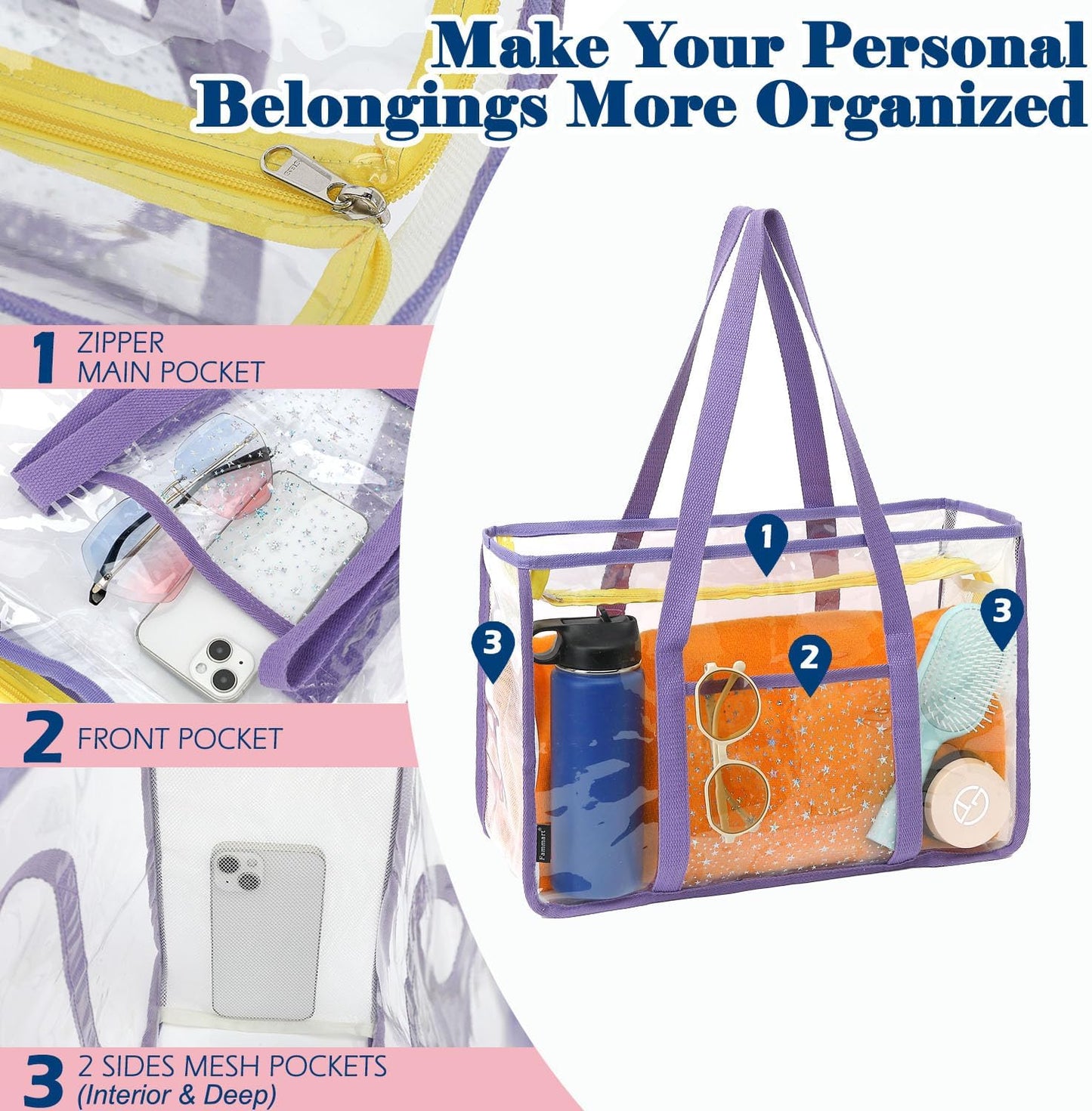 Big Clearance Mesh Beach Bag with 8 Compartments
