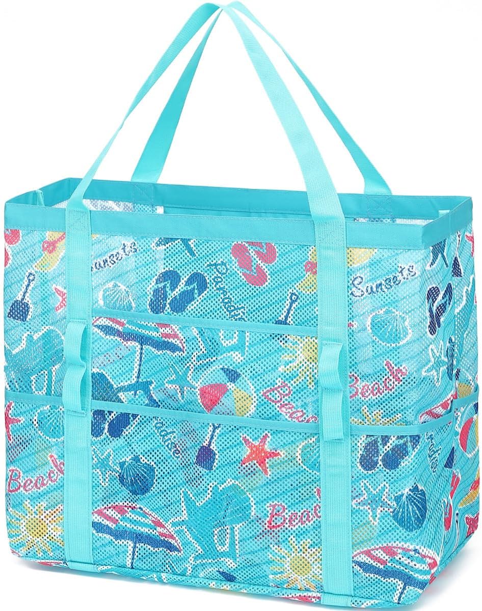 Big Clearance Mesh Beach Bag with 8 Compartments