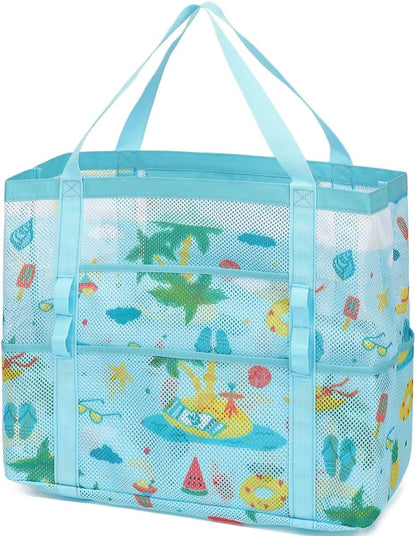 Big Clearance Mesh Beach Bag with 8 Compartments