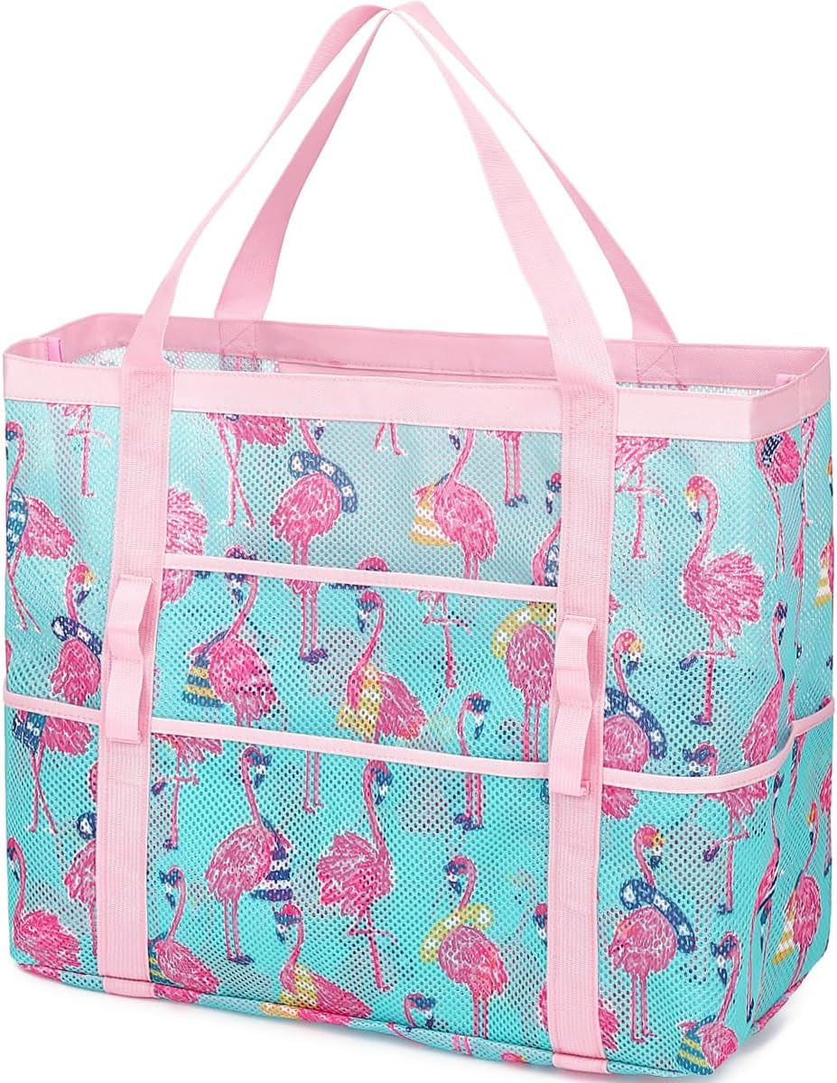 Big Clearance Mesh Beach Bag with 8 Compartments