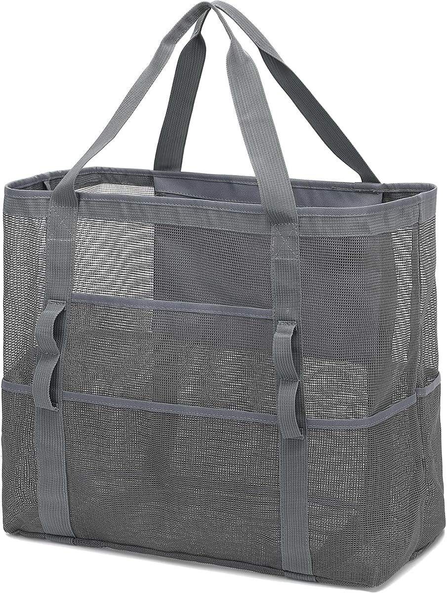 Big Clearance Mesh Beach Bag with 8 Compartments