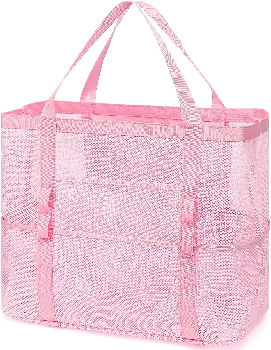Big Clearance Mesh Beach Bag with 8 Compartments