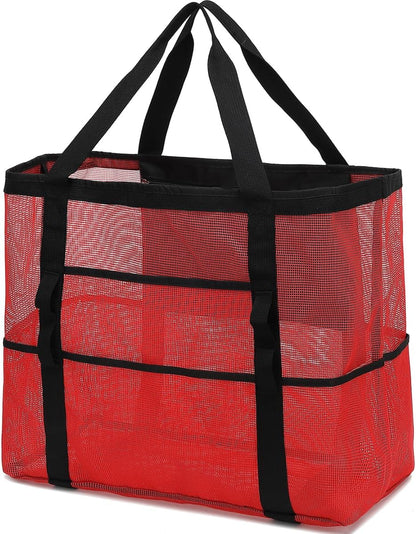 Big Clearance Mesh Beach Bag with 8 Compartments