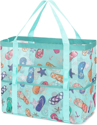 Big Clearance Mesh Beach Bag with 8 Compartments