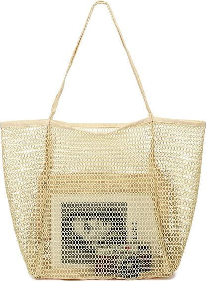 Big Clearance Mesh Beach Bag with 8 Compartments