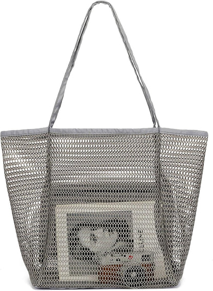 Big Clearance Mesh Beach Bag with 8 Compartments