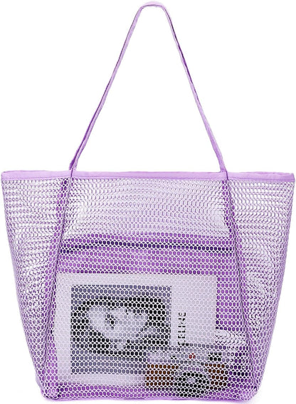 Big Clearance Mesh Beach Bag with 8 Compartments