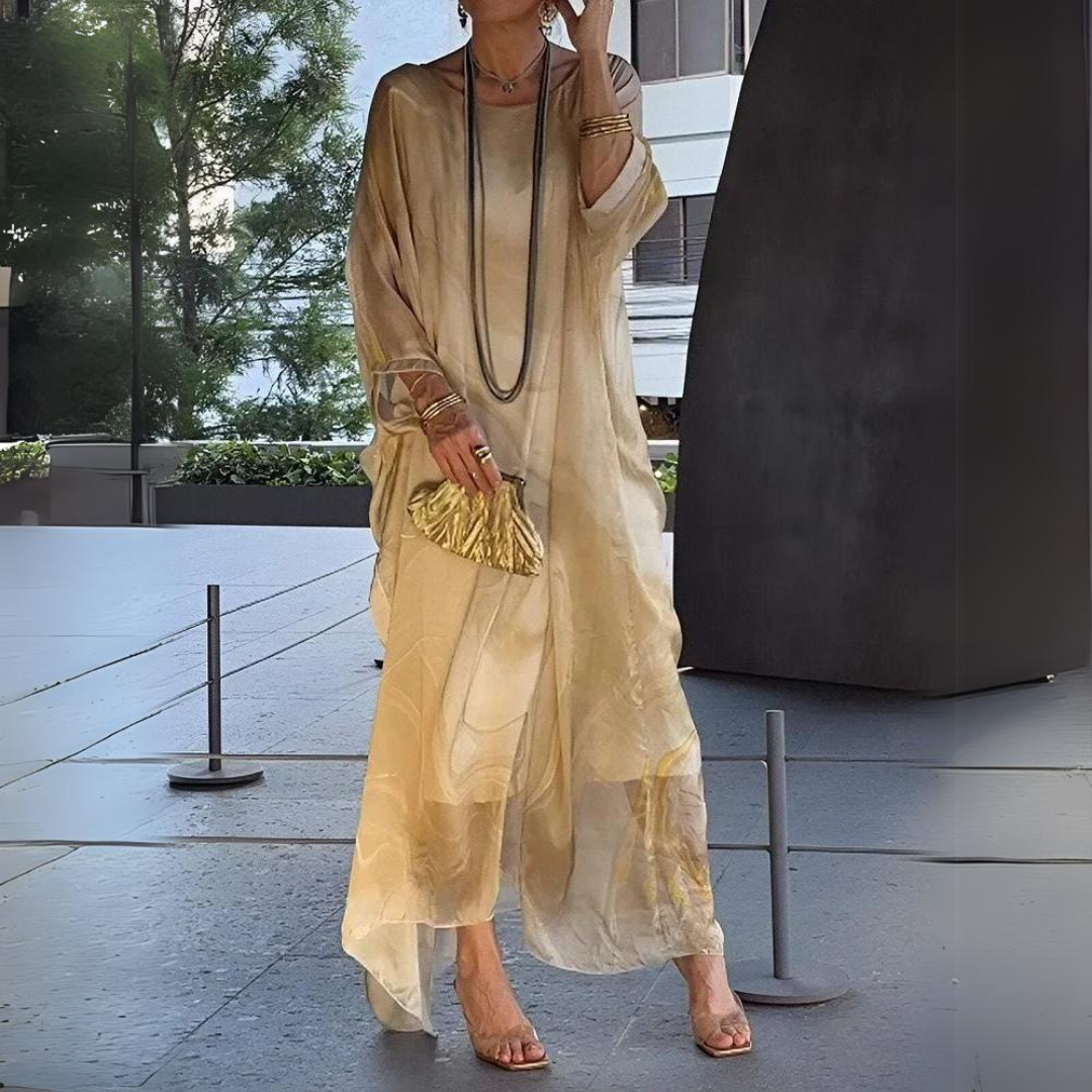 Colorful Floral Maxi Kaftan Dress