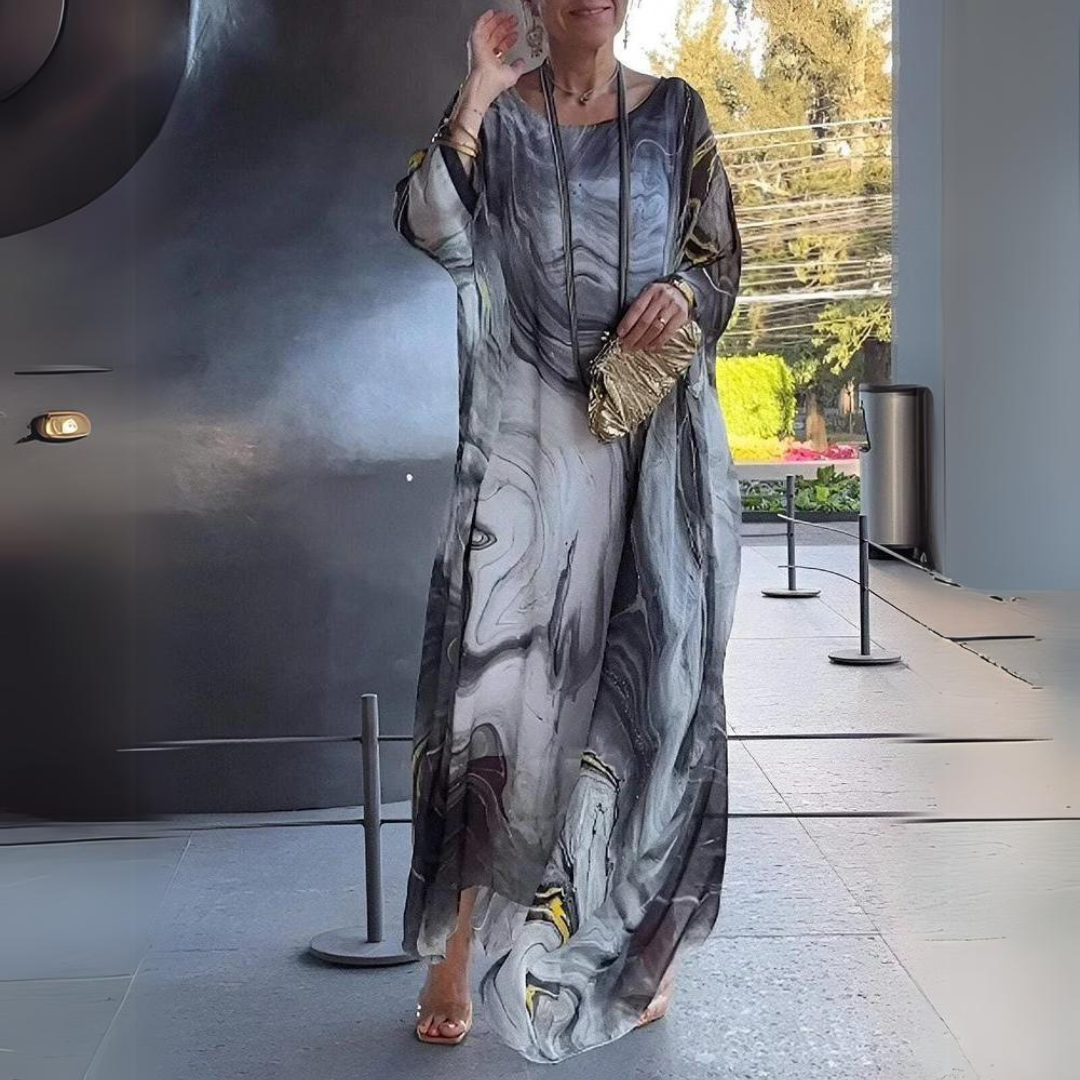 Colorful Floral Maxi Kaftan Dress