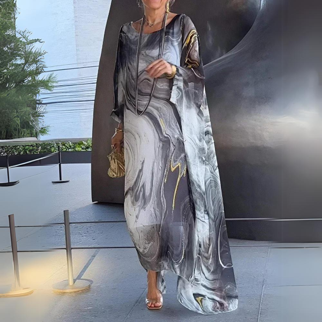 Colorful Floral Maxi Kaftan Dress