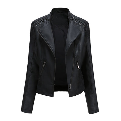 Vegan Fake Leather Women's Biker Jacket - OutfitLondon