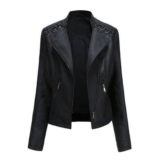 Vegan Fake Leather Women's Biker Jacket - OutfitLondon