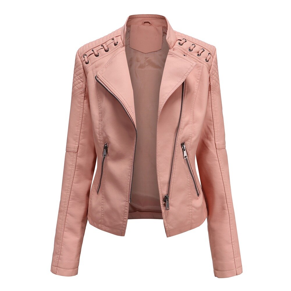 Vegan Fake Leather Women's Biker Jacket