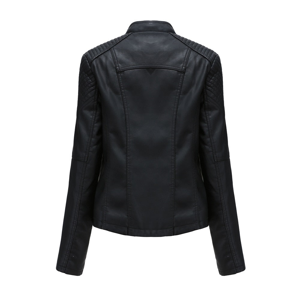 Vegan Fake Leather Women's Biker Jacket