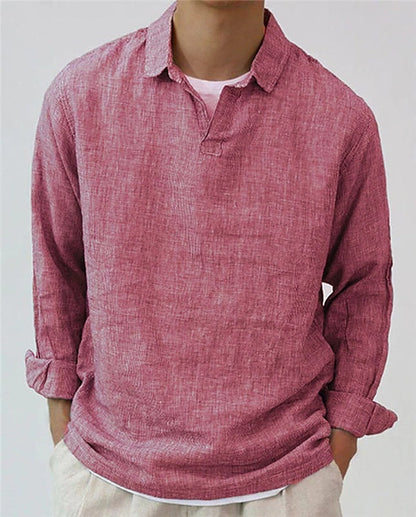 Men's Casual Cotton Pullover Shirt