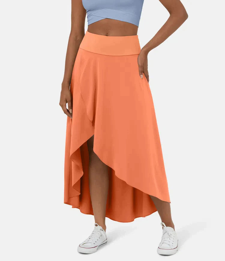 Flattering Flowy Side Midi Skirt - OutfitLondon