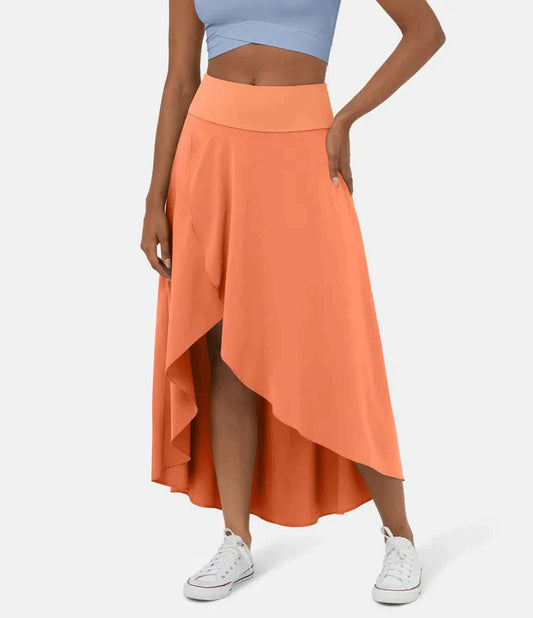 Flattering Flowy Side Midi Skirt - OutfitLondon