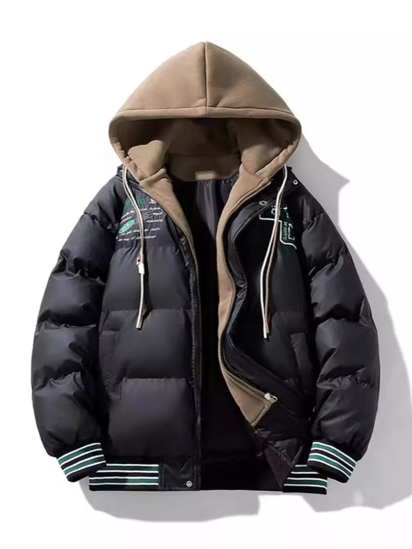 Large Size Warm Insulated Hooded Jacket