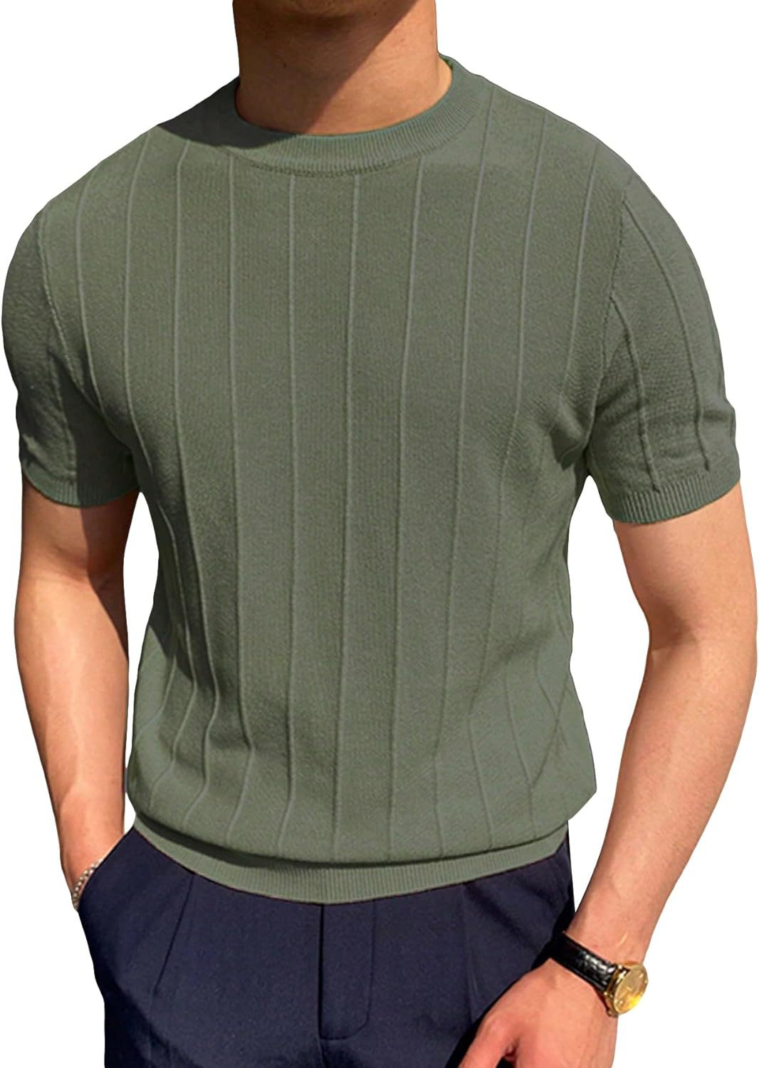 Men's Casual Cotton Loose Fit Short Sleeve T-Shirt