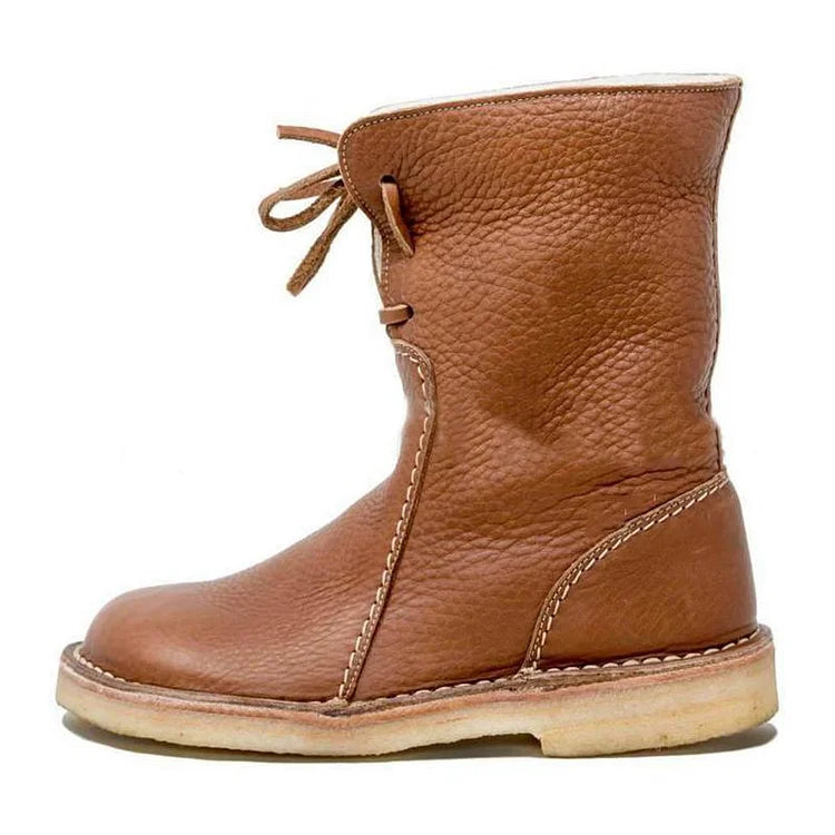 Warm Fuzzy Lace Up Winter Snow Boots