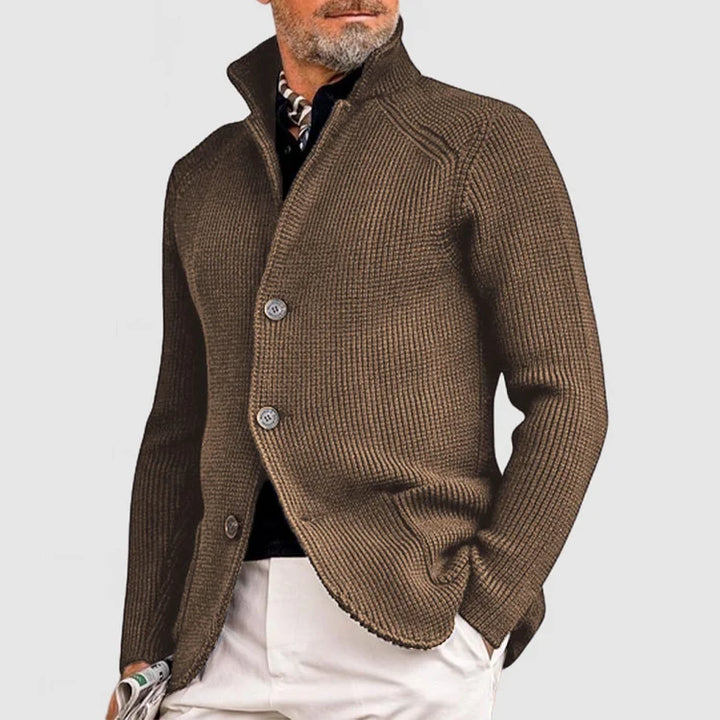 Stylish Mens Knit Coat with Pocket and Fleece Lining