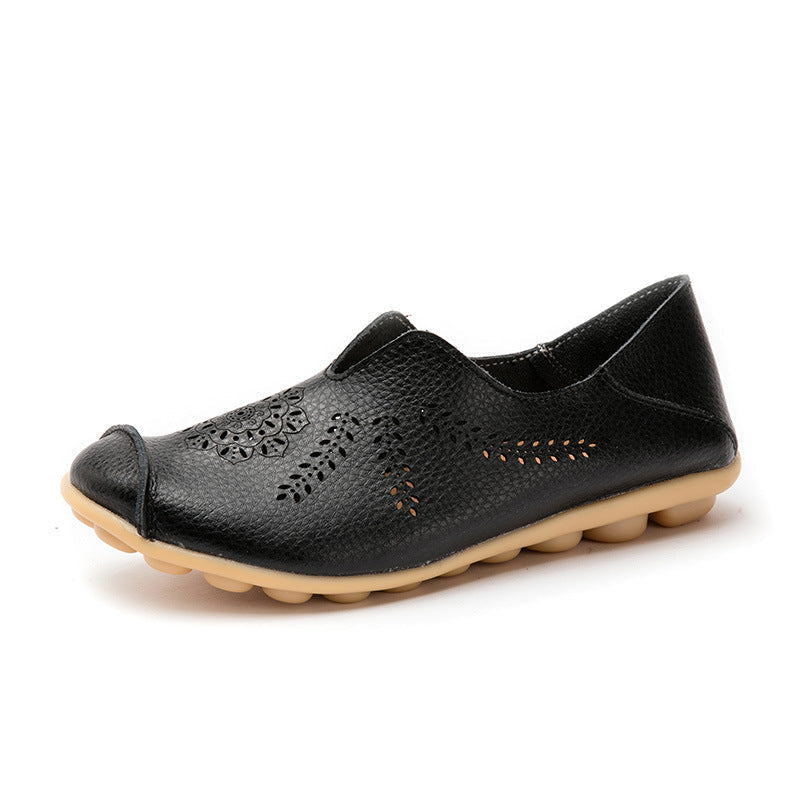 Slip On Loafers Hollow Flat Bottom Women Shoes