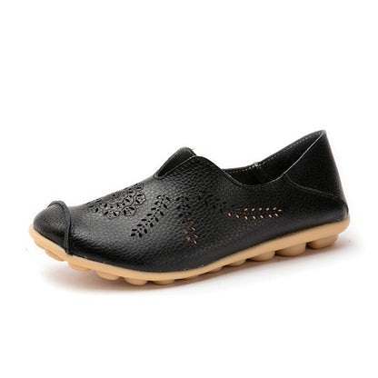Slip On Loafers Hollow Flat Bottom Women Shoes